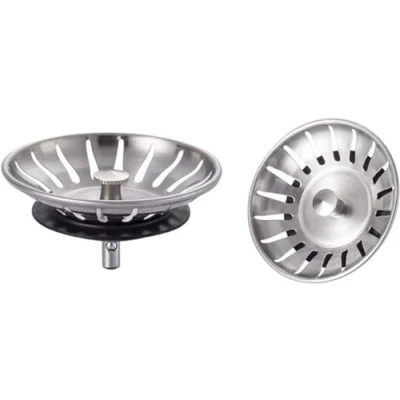 Afbeelding van Ibergrif M34351 2, Gootsteenplug Filter, Rvs Deksel met Rubberen Afdichting, 78mm Diam, 2 Stuks