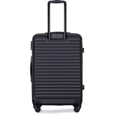 Afbeelding van Merax Harde Koffer 68 cm Zwart Rollkoffer 4 Wielen ABS TSA Slot Handbagageformaat