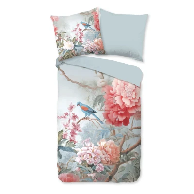 Afbeelding van Dekbedovertrek 200x200 cm Bloemen en Vogels Print Multi 2 Persoons 100% Katoen Oeko Tex Gecertificeerd