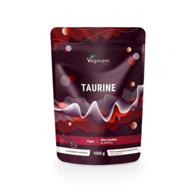 Afbeelding van Vegavero L Taurine Poeder 1000 mg Pre Workout Supplement Kracht, Uithoudingsvermogen en Prestatie 100% Puur, Vegan, GMO vrij Lange Houdbaarheid (1 3 jaar)