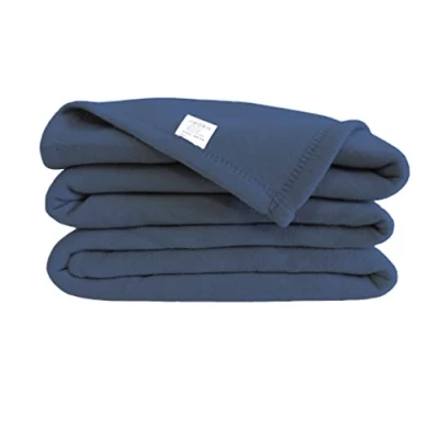 Afbeelding van POYET MOTTE POLECO Fleecedeken, polyester, 180 x 220 cm, marineblauw