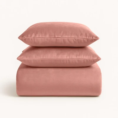 Afbeelding van Roze velvet dekbedovertrek: luxe uitstraling, comfortabel slapen Y not 2 Persoons 200x200/220
