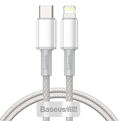 Afbeelding van Baseus High Density Braided USB C naar Apple Lightning PD 20W Wit 1M
