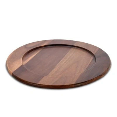 Afbeelding van Spetebo Acacia serveerschaal geschikt voor levensmiddelen, Ø 35 cm, houten decoratieve kaarsbord, bord, borden, serveerbord, dienblad fruit, snack, worst, kaas