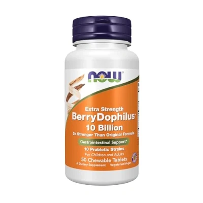 Afbeelding van Now Foods BerryDophilus 10 Billion (Extra Strength) 50 Chewables