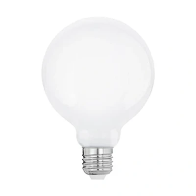 Afbeelding van EGLO LED lamp E27, Edison globe gloeilamp Milky, 9 Watt (75w equivalent), 1055 Lumen, lichtbron warm wit, opaal glas, 2700 Kelvin, G95, Ø 9,5 cm