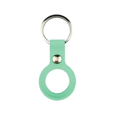 Afbeelding van AirTag case liquid series siliconen hoesje met ring licht groen