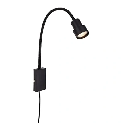 Afbeelding van Briloner Leuchten TUSI bedlamp touch functie metaal zwaart 1xLED GU10 5W 400lm 3000K flex arm aan/uit schakelaar