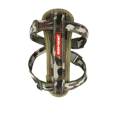 Afbeelding van EzyDog Chest Plate Hondentuig met Autogordel Zekering Honden Harnas M Camouflage