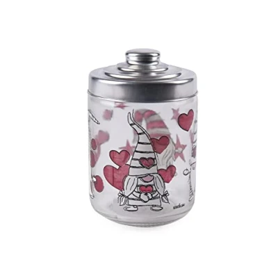Afbeelding van Excelsa 65387, Gnome Sweet Home voorraadpot met deksel, 800 ml, glas, 10 x 15 cm