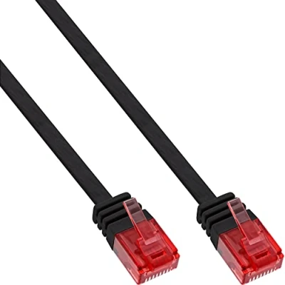 Afbeelding van InLine® Platte patchkabel, UTP, Cat. 6, zwart, 5m