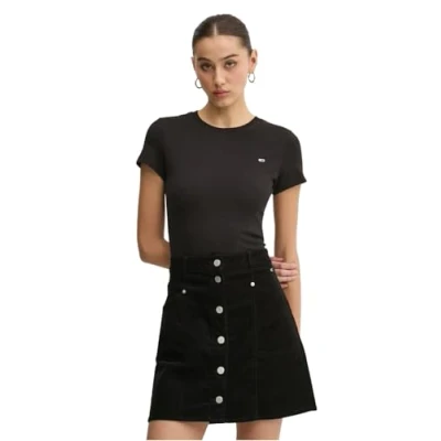 Afbeelding van Tommy Jeans SLIM C NECK TEE Tshirt basic, Dames, Maat: 38, Black
