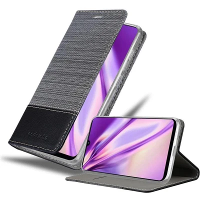 Afbeelding van Cadorabo Hoesje geschikt voor Samsung Galaxy A31 in GRIJS ZWART Beschermhoes met magnetische sluiting, standfunctie en kaartvakje Book Case Cover Etui