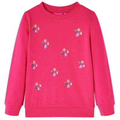 Afbeelding van Kindertrui glitterprint 116 felroze
