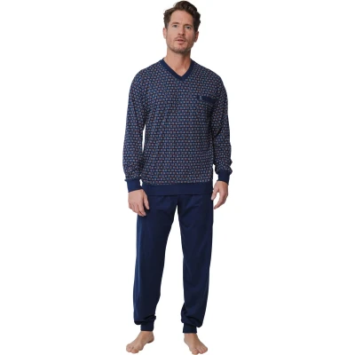 Afbeelding van Katoenen heren Robson pyjama Blauw Maat 50