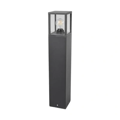 Afbeelding van Lucande Tuinpad verlichting 1licht drukgegoten aluminium, glas H: 65 cm E27 grafietgrijs, helder