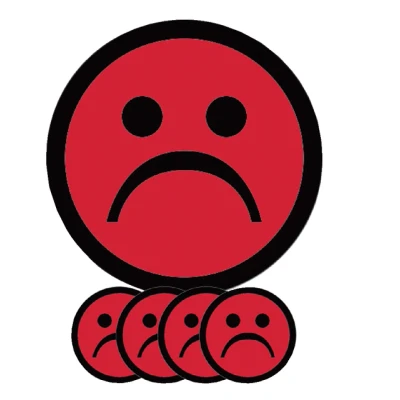 Afbeelding van Magneet smiley 75mm emotie bedroefd rood