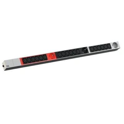Afbeelding van Bachmann IT PDU ALU 1HE 18x C13 3x aardingscontact CEE 16A rood, UPS accessoires