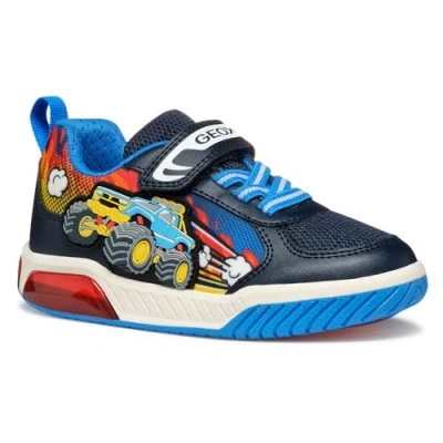 Afbeelding van Geox Light UP INEK BOY Sneakers laag voor kinderen, Maat: 34, Navy/light blue Imitatieleer/ textiel
