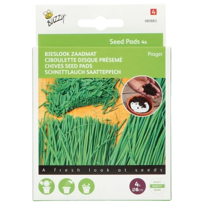 Afbeelding van Seedpads Bieslook Prager, 4 ronde pads
