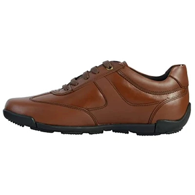 Afbeelding van Geox Sneakers laag, Heren, Maat: 45, Cognac Leer/ synthetisch