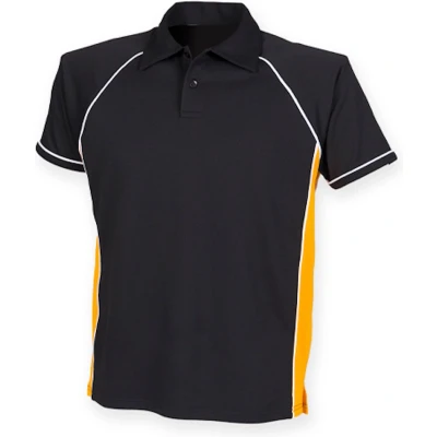 Afbeelding van Herenpolo &#039;Piped Performance&#039; met korte mouwen Black/Amber 3XL