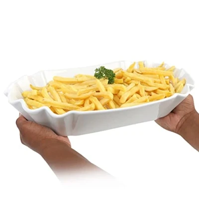 Afbeelding van Holst Porzellan SL 120 frietschaal 36 cm kartonnen look Snack Line, wit, 35,5 x 23 7