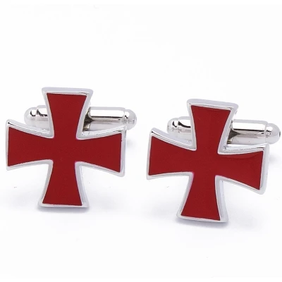 Afbeelding van Manchetknopen Klassiek Rood Emaille Kruis
