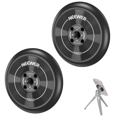 Afbeelding van NEEWER Magnetische houder voor mobiele telefoon, adapter met zelfklevende magneetring, set van 2, compatibel iPhone 16 Pro Max 15 14 13, 1/4 inch MagSafe schroefdraad video&#039;s, selfiestick,