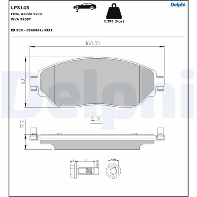 Afbeelding van Delphi Diesel Remblokset LP3143
