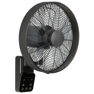Afbeelding van Casafan Airos Eco Design Wall II SW wandventilator zwart 40 cm Timer Afstandsbediening Horizontaal en verticaal oscilleren