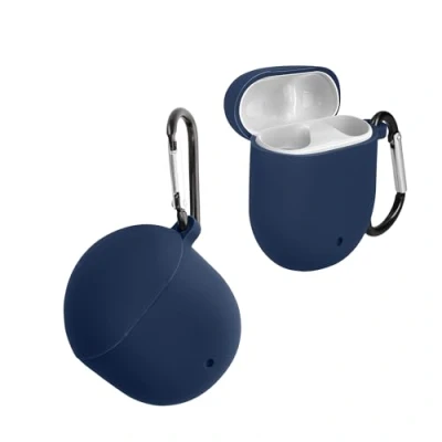 Afbeelding van kwmobile case compatibel met Google Pixel Buds 2 (2020) Cover voor oordopjes Zacht silicone In donkerblauw