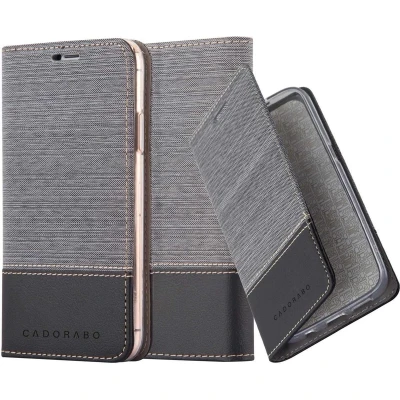 Afbeelding van Cadorabo Hoesje geschikt voor Apple iPhone 13 PRO MAX in GRIJS ZWART Beschermhoes met magnetische sluiting, standfunctie en kaartvakje Book Case Cover Etui