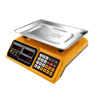 Afbeelding van Tolsen Weegschaal Industrial 40 kg Digitaal Weegplatform: 340 x 240 mm Ingebouwde Oplaadbare Accu