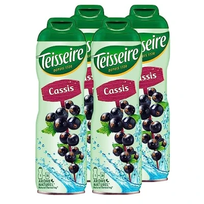 Afbeelding van Teisseire Dranksiroop cassis/zwarte bessen 600 ml siroop die net zo smaakt als de vrucht (verpakking van 4)