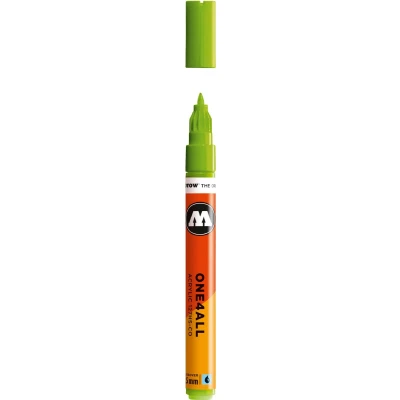 Afbeelding van Molotow ONE4ALL 127HS CO 1,5mm Marker Lichtgroen Geschikt voor vele oppervlaktes zoals canvas, hout, steen, keramiek, plastic, glas, papier, leer...