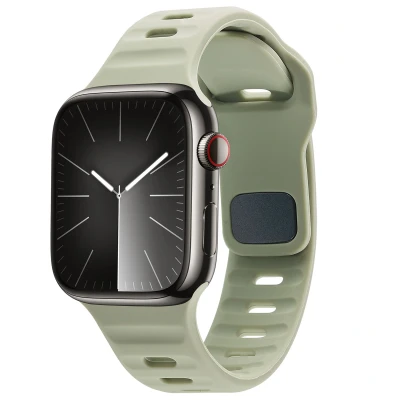 Afbeelding van Apple Watch bandje Siliconen en TPU (zacht) Groen Geschikt voor Series1/2/3/4/5/6/7/8/9/10/SE (38/40/41 mm) Series 10 (42 Pacific