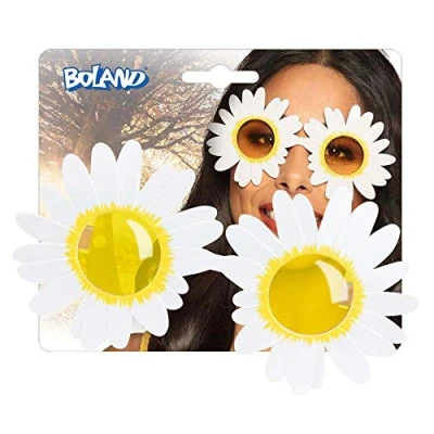 Afbeelding van Boland 44542 Feestbril Daisy, volwassenen, bril met bloemen, leuke bril, madeliefjes, hippie, flower power, accessoire, carnaval, verkleedkleding, festival, themafeest