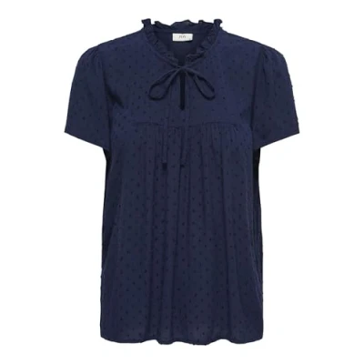 Afbeelding van Jacqueline de Yong T shirt Jdylima Life S/s Top Wvn Noos 15207809 Black Iris Dames Maat 42