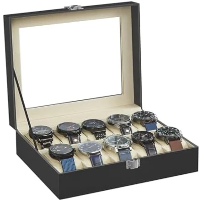 Afbeelding van Horlogebox voor 10 horloges met glazen venster
