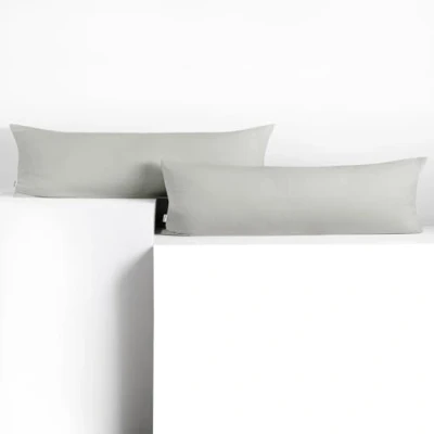 Afbeelding van DecoKing Amber kussenslopen 40 x 145 cm, jerseykatoen, rits, zilver, 2 stuks