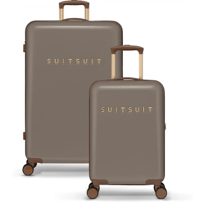 Afbeelding van SUITSUIT Fab Seventies Kofferset 2 delig Handbagage 55cm Ruimbagage koffer 76cm TSA Slot Beige