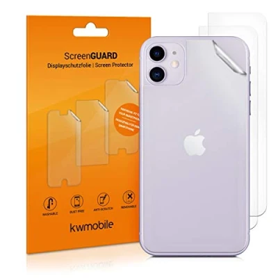 Afbeelding van kwmobile 3x beschermfolie geschikt voor Apple iPhone 11 Transparante bescherming achterkant smartphone