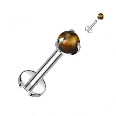 Afbeelding van piercing natuursteen met claw Tijgeroog