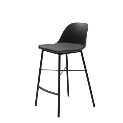 Afbeelding van Nordic Home Rosie barstoel zwart Kunststof