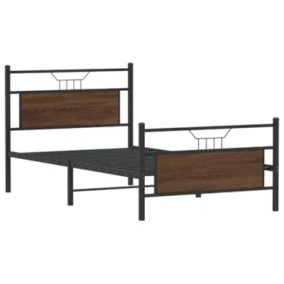 Afbeelding van Bedframe Bewerkt Hout Sonoma Eikenkleurig 100X200 cm 100 x 200 / bruin eikenkleur