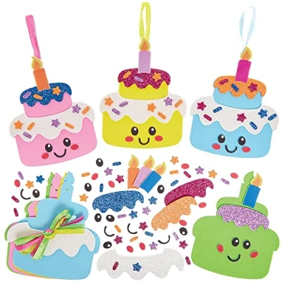 Afbeelding van Baker Ross FX705 Verjaardagstaart Mix en Match Decoratie Sets Set van 8, Kinderen Schuim Kunst and Knutsel