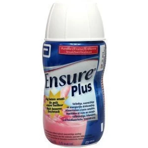 Afbeelding van Abbott Ensure Plus Aardbei Flesje Multi verpakking 24x200ML