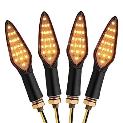 Afbeelding van AUTTGINN Universele knipperlicht voor motorfiets, 12 V, E merk, E4, ECE R50, waterdicht, IP65, knipperlicht, M10, chopper, scooter