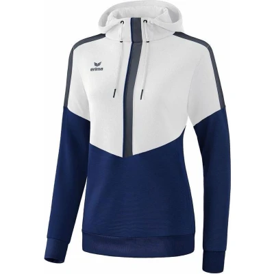 Afbeelding van Erima Squad sweatshirt met capuchon dames wit/new navy/slate grey